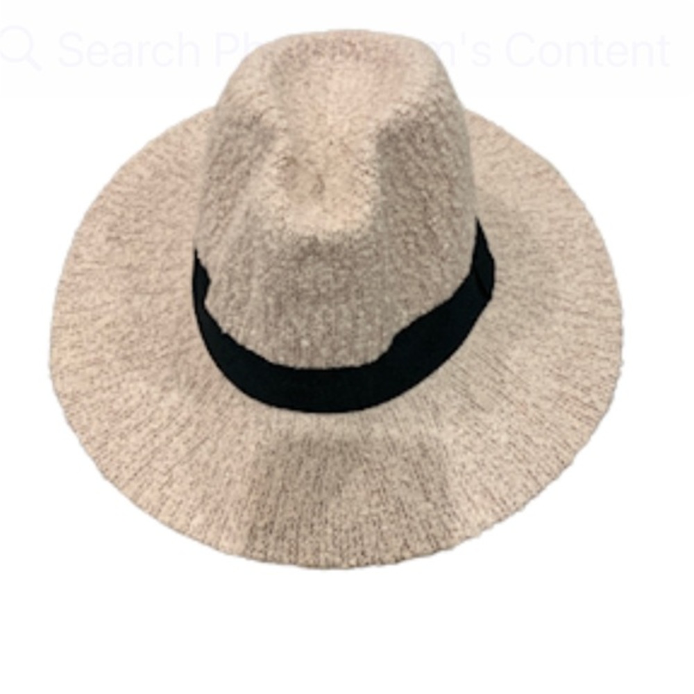 NWT‎ Women’s Chenille Like Fedora Panama Pink and Black
